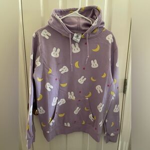 LAVENDER HOODY BOX LUNCH sailor moon crescent moons & bunny anime size Medium